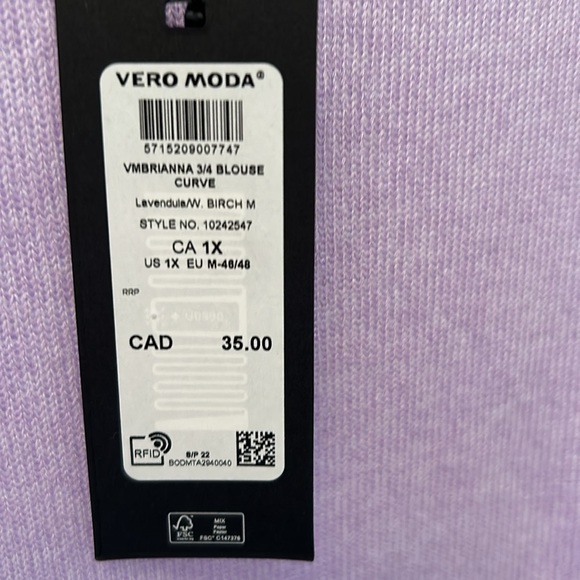 Vero Moda lilac spring plus size sweater tunic.1X - Picture 2 of 2